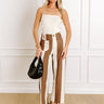 The Kendal High Waist Stripe Pants in Chocolate Image 1