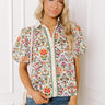 Terrace Views Floral Button Up in Cream Image 1