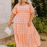 Sunkist Stroll Gingham Midi Dress Curves Image 1