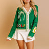 Born To Golf Embroidered Cardigan Image 1