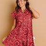 Rose Sangria Floral Mini Dress Image 1
