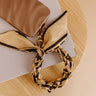 Gold Phone/Purse Chain with a Beige Leopard Scarf Image 1
