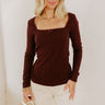 Graceful Smile Pointelle Knit Top in Windsor Wine Image 1