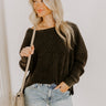 Cozy Couture Waffle Knit Top in Vintage Black Image 1