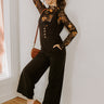 Falling For You Corduroy Jumpsuit in Black Image 1