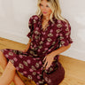 Bordeaux Sipping Floral Mini Dress Image 1