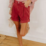 The Milly High Waist Shorts in Red Image 1