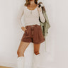 The Milly High Waist Shorts in Hazelnut Image 1