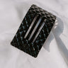 Quilted Large Rectangle Hair Claw Clip in Black Image 1