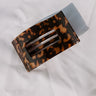 Flat Large Rectangle Hair Claw Clip in Brown Tortoiseshell Image 1