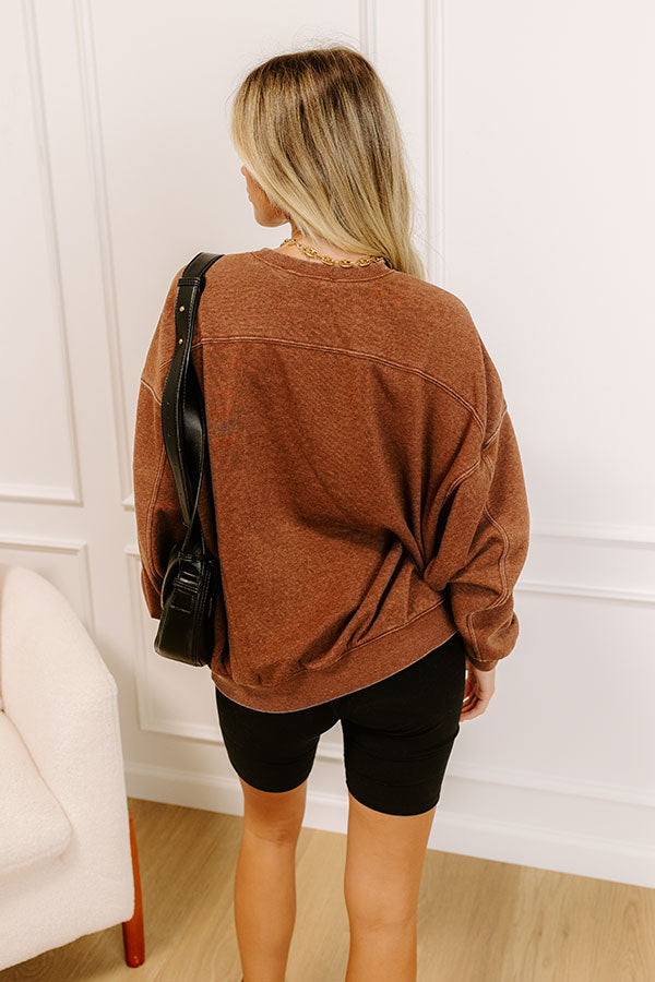 Campfire Cozy Sweatshirt in Chocolate Image - 3