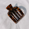 Flat Large Square Hair Claw Clip in Brown Tortoiseshell Image 1