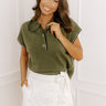Bistro Cutie Knit Top in Olive Image 1