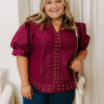 Sweet Statement Shift Top in Windsor Wine Curves Image 1