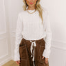 Cappuccino Sippin Knit Top in White Image 1