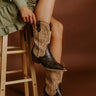 The Daisy Faux Leather Cowboy Boot in Chestnut Image 1