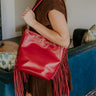 Chic Moment Faux Leather Fringe Purse in Red Image 1