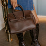 Midtown Charm Faux Leather Purse in Chestnut Image 1