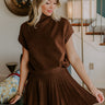 The Vineyard Affair High Waist Knit Mini Skirt in Chocolate Image 1
