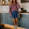 Cozy Mindset Vintage Wash Knit Sweater in Wine Image 1
