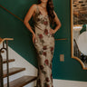 Midnight Garden Satin Floral Maxi Dress Image 3