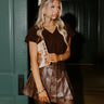 Haute Topic High Waist Faux Leather Skort in Espresso Image - 1