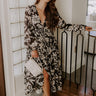 Vino Sipping Floral Midi Dress in Black Image 1