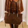 The City Life Faux Suede Tote in Chestnut Image 1