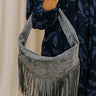 Boho Feels Faux Suede Fringe Purse in Slate Image 1