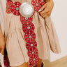 Boho Feels Faux Suede Disc Belt in Red Image 1
