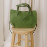 The City Life Faux Suede Tote in Sage Image 1