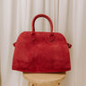 Casual Outing Faux Suede Tote in Red Image 1