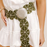 Boho Feels Faux Suede Disc Belt in Olive Image 1