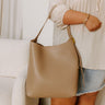 The Matty Faux Leather Tote in Taupe Image 1