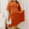 Apple Cider Sippin Jacquard Midi Dress in Rust Curves Image 1