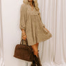 Kind Smile Jacquard Mini Dress in Taupe Image 1