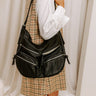 The Christine Faux Leather Hobo Tote in Black Image 1