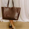 The Tiffany Faux Leather Tote in Chestnut Image 3