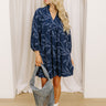 Kind Smile Jacquard Mini Dress in Navy Image 1