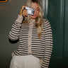 Cappuccino Please Stripe Cardigan Image - 1
