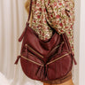 The Christine Faux Leather Hobo Tote in Merlot Image 1