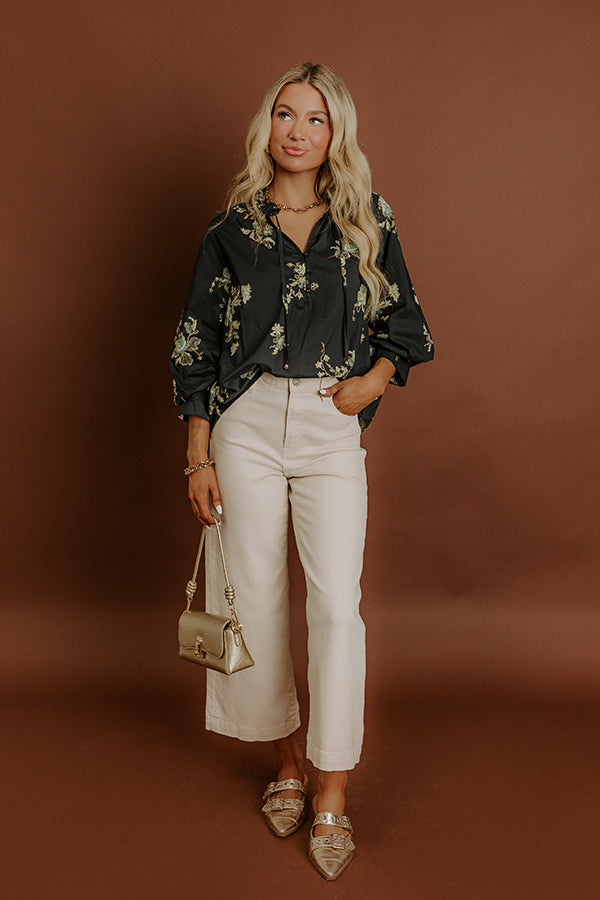 Pretty As A Peony Floral Top in Black Image 3