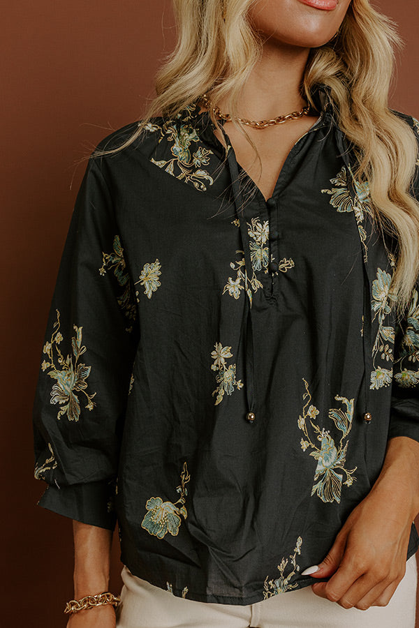 Pretty As A Peony Floral Top in Black Image 4