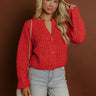 Cozy Vibes Knit Sweater in Scarlet Image 1