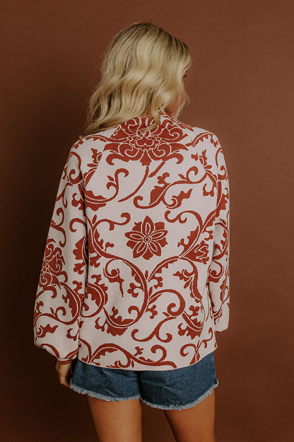 Cosmopolitan Chic Jacquard Knit Sweater Top Image 6