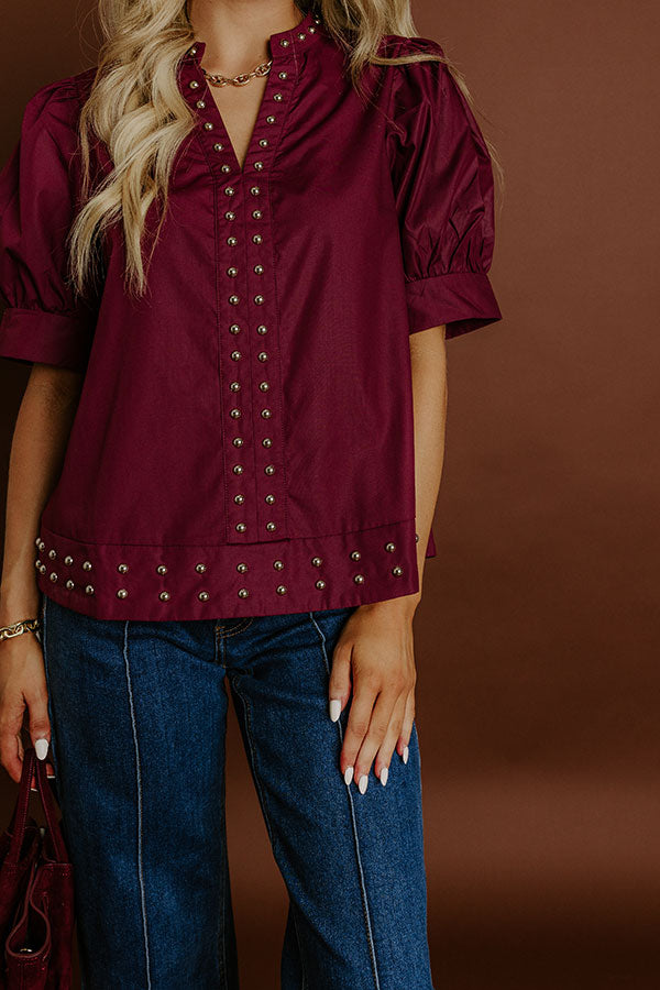 Sweet Statement Shift Top in Windsor Wine Image 2