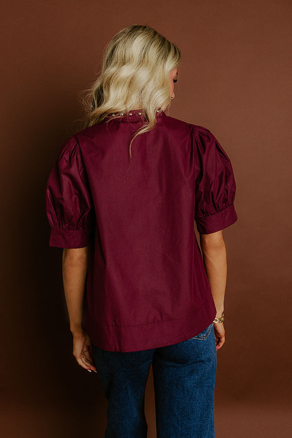 Sweet Statement Shift Top in Windsor Wine Image 5