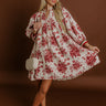 Veranda Chic Floral Mini Dress in Wine Image 1