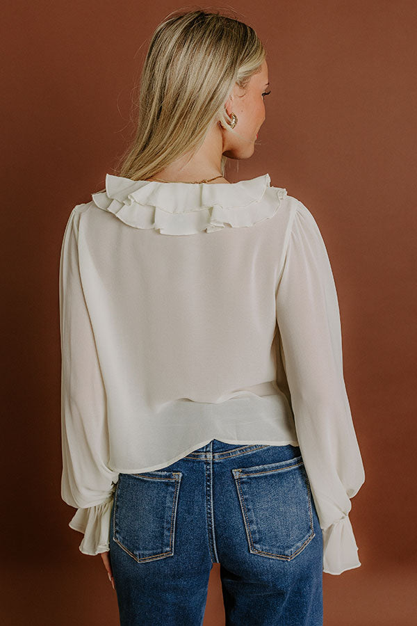 For The Frill Front Tie Ruffle Top Image 5