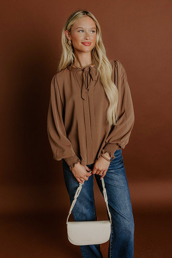 Soho Sophisticate Shift Top in Mocha Image 1